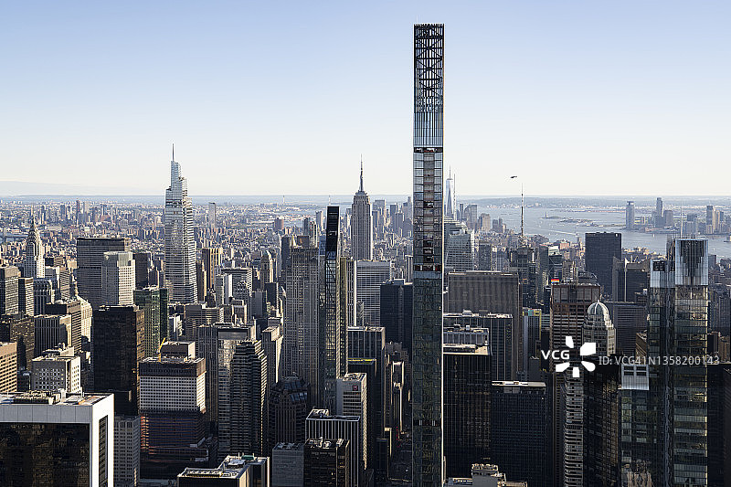纽约曼哈顿中央公园南端的摩天大楼的航拍照片图片素材