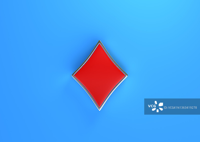 a牌象征着菱形与蓝色背景上的红色隔离图片素材