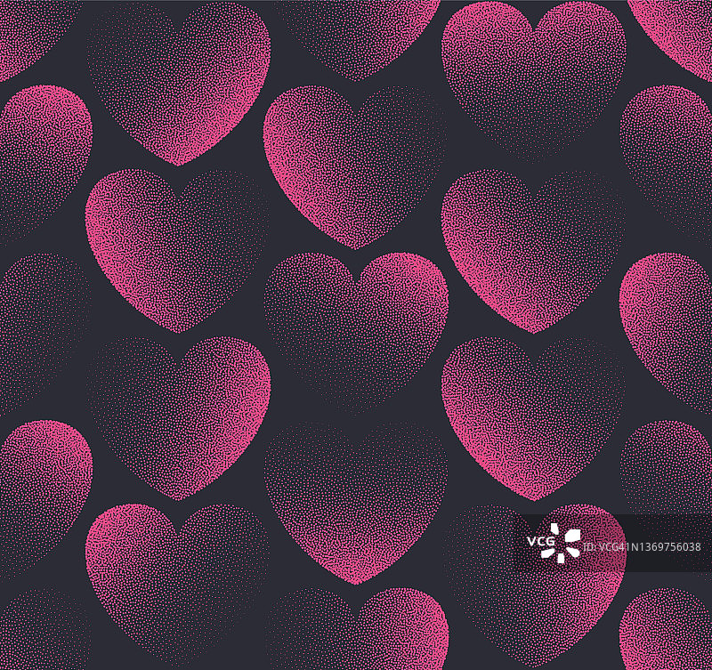 向量点心浪漫的情人节粉红黑色无缝图案图片素材
