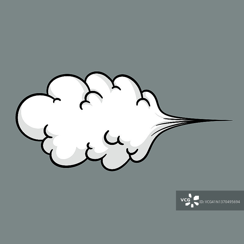 漫画云或烟雾，卡通矢量运动效果，和爆炸图片素材