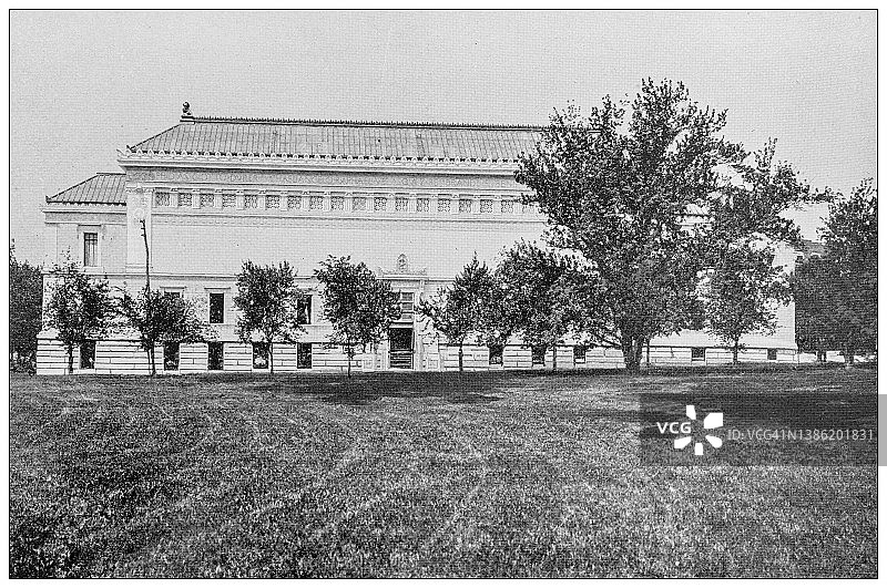古色古香的黑白照片，华盛顿，美国:新科克伦艺术画廊图片素材