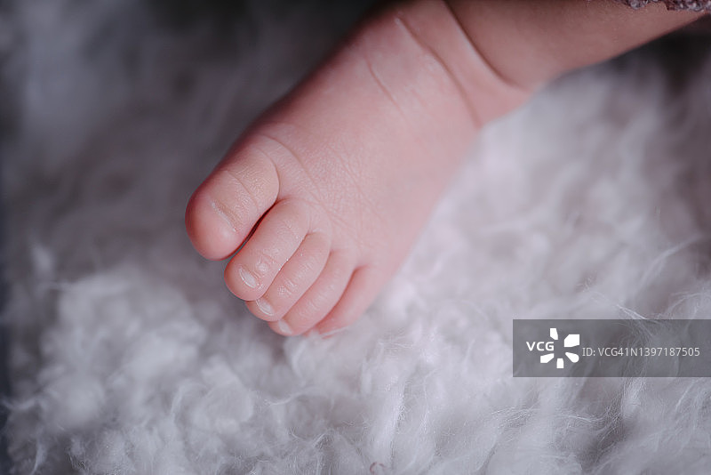 新生儿脚的特写图片素材