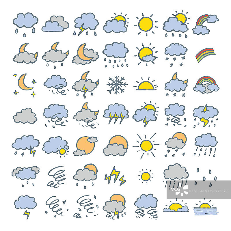 天气，云，太阳，彩虹，雨，照明，雪，风和日落图片素材