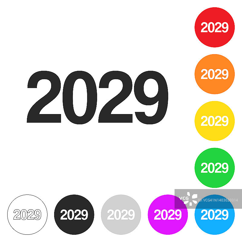 2029 - 2289。彩色按钮上的图标图片素材