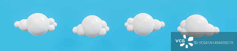 蓝色背景上的抽象云，3d渲染图片素材