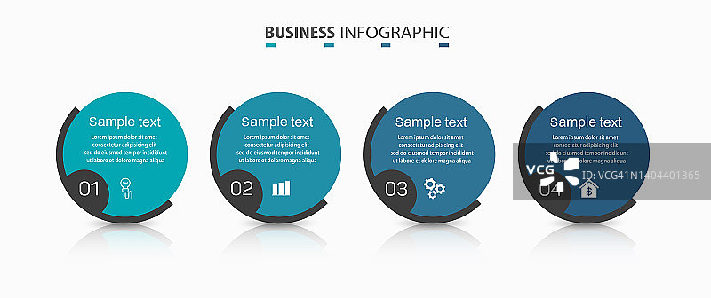 商业信息图表设计模板4个选项图片素材