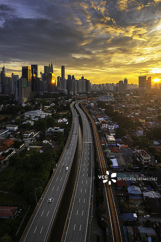 吉隆坡天际线的鸟瞰图图片素材