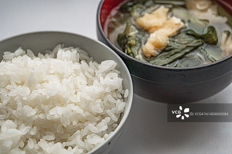 米饭和味增汤图片素材