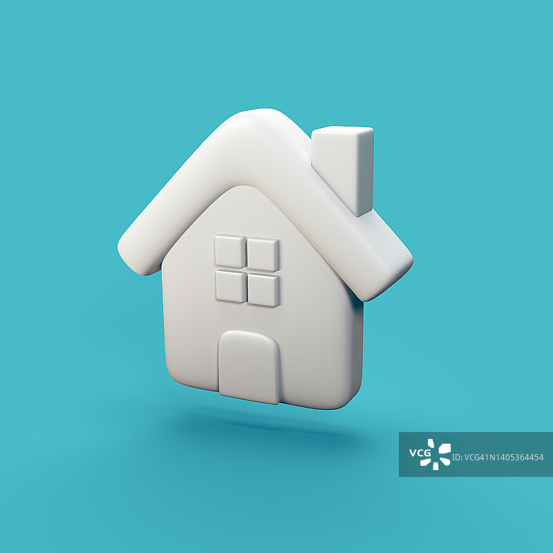 简单的房子符号-风格化的3d CGI图标对象图片素材
