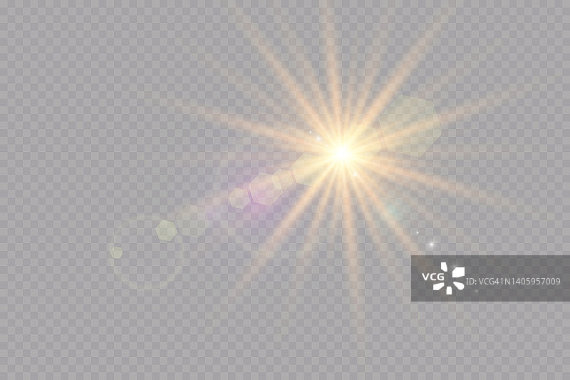 矢量透明阳光特殊镜头耀光效果图片素材