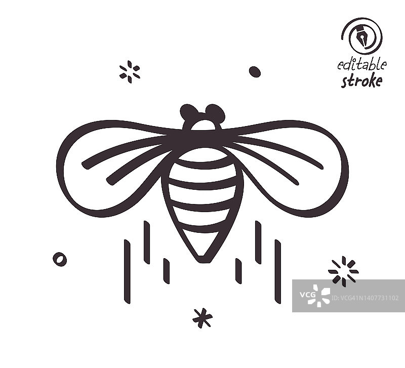 有趣的线条插图蜜蜂繁殖图片素材