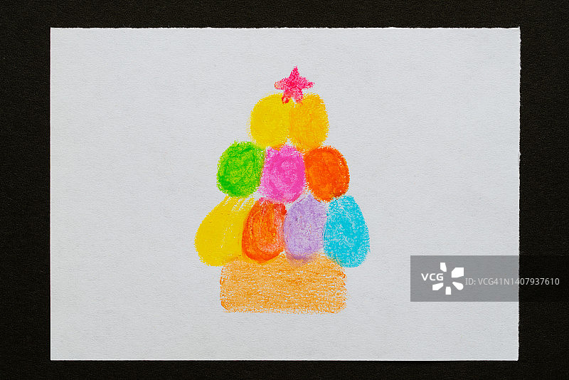 儿童绘画-圣诞树图片素材