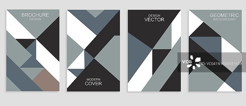 向量几何极简主义一套垂直小册子封面设计在平面风格插图，平面设计，设计元素，抽象背景图片素材