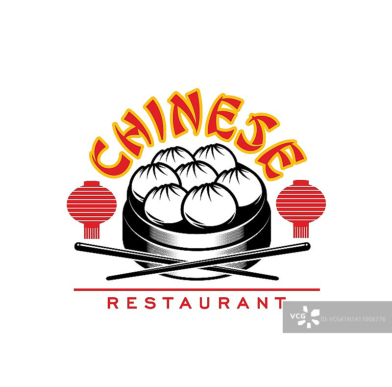 中式美食点心餐厅的标志图片素材