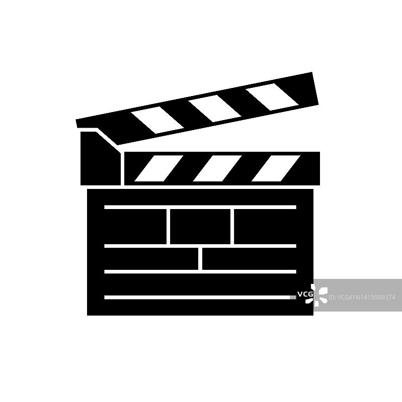 电影唠唠叨叨的图标。拍摄电影或电视剧的标志。图片素材