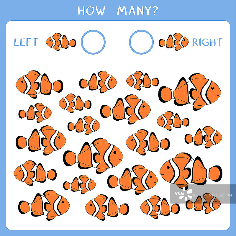 数一数有多少鱼向左或向右游，并写出结果图片素材