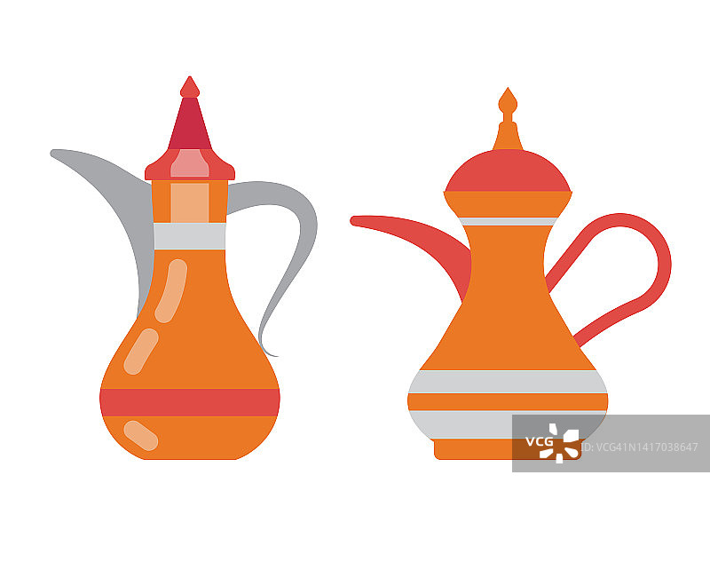 阿拉伯咖啡壶和茶壶图标图片素材