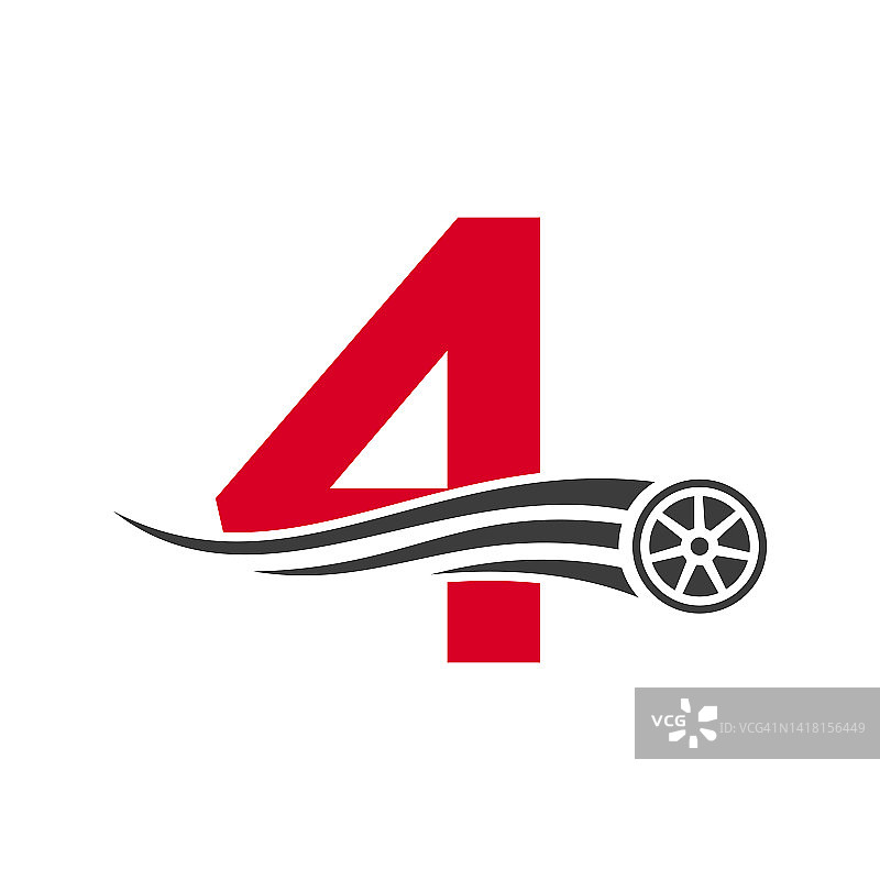跑车信4汽车维修标志设计概念与运输轮胎图标矢量模板图片素材