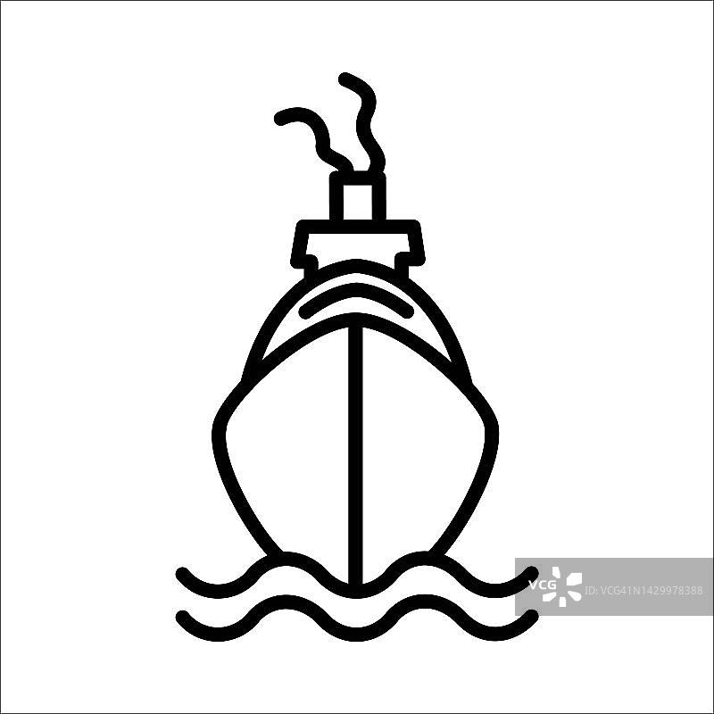 船舶图标Logo设计矢量模板插图标志和符号像素完美图片素材