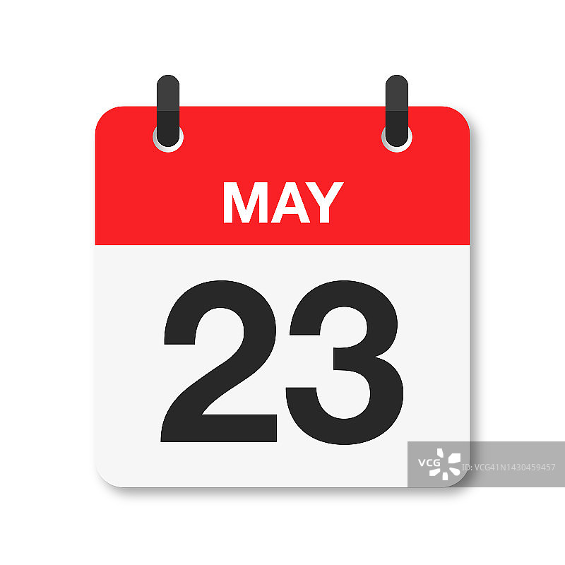 5月23日-每日日历图标-白色背景图片素材