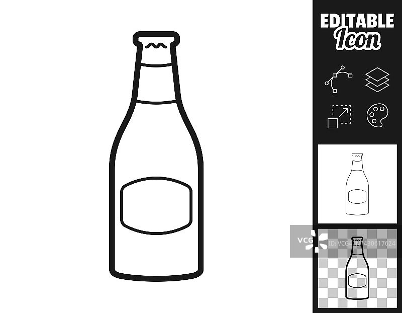 啤酒瓶。图标设计。轻松地编辑图片素材