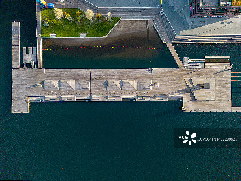 挪威奥斯陆海滨公寓的鸟瞰图图片素材