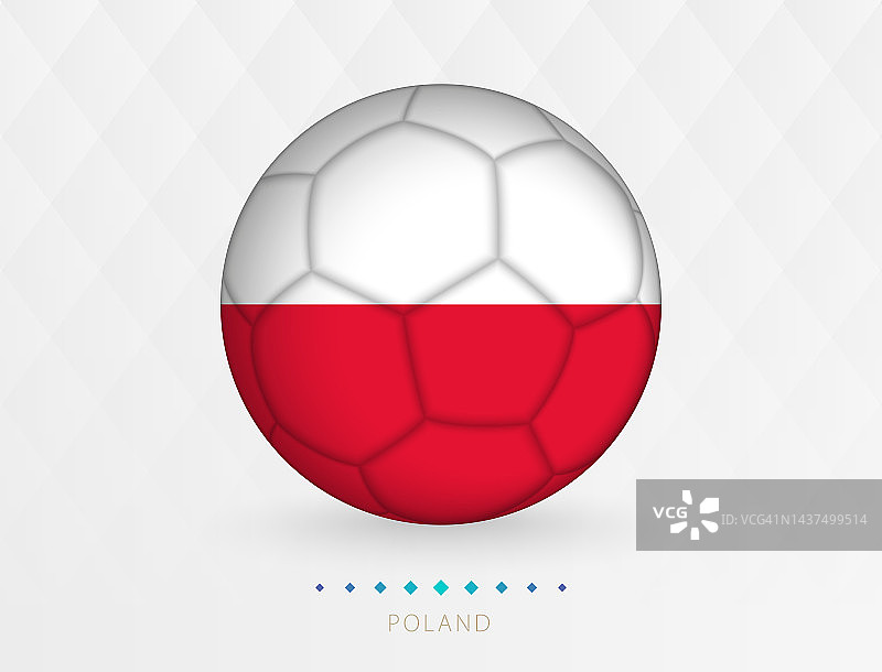 带有波兰国旗图案的足球，带有波兰国家队国旗的足球。图片素材