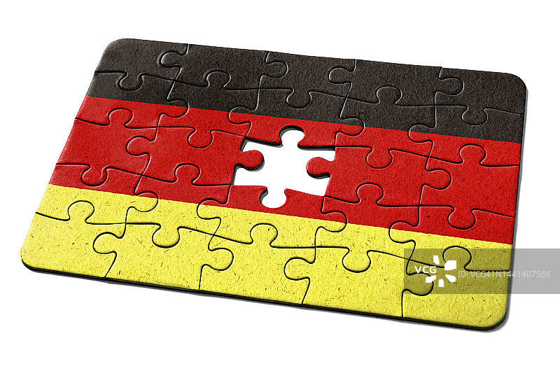 德国国旗就像拼图一样，缺了最后一块图片素材