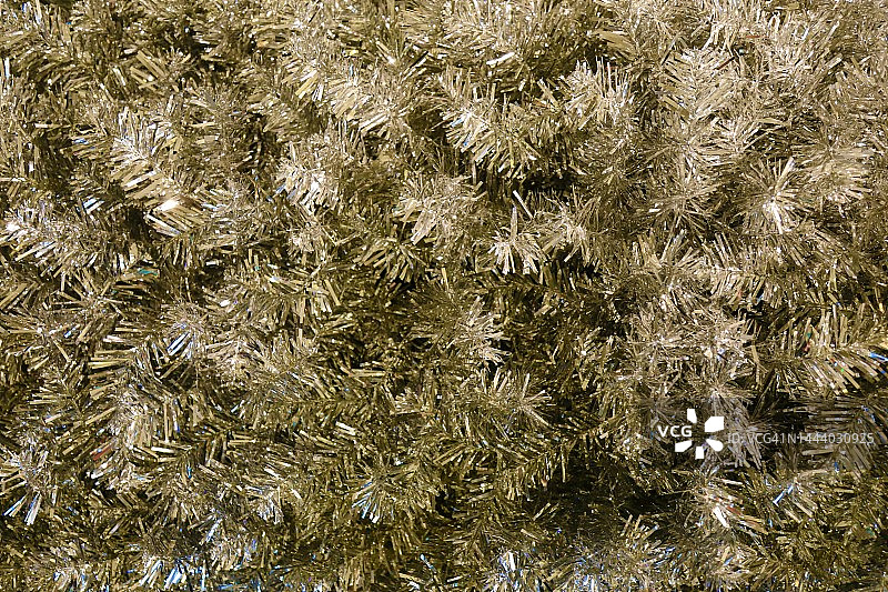 金属色圣诞树，特写图片素材