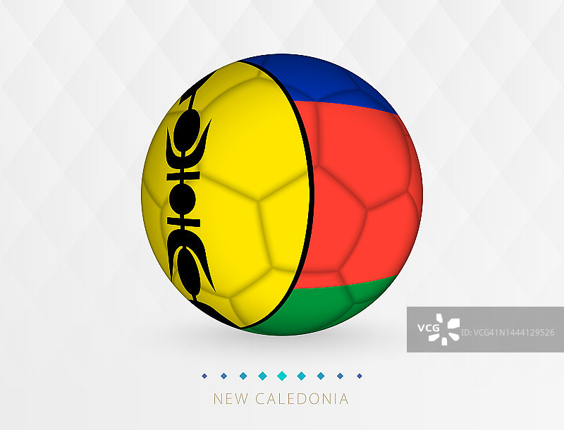 带有新喀里多尼亚国旗图案的足球，带有新喀里多尼亚国家队国旗的足球。图片素材