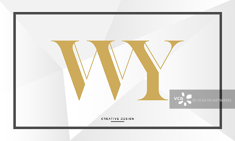 字母图标标志WY或YW字母组合图片素材