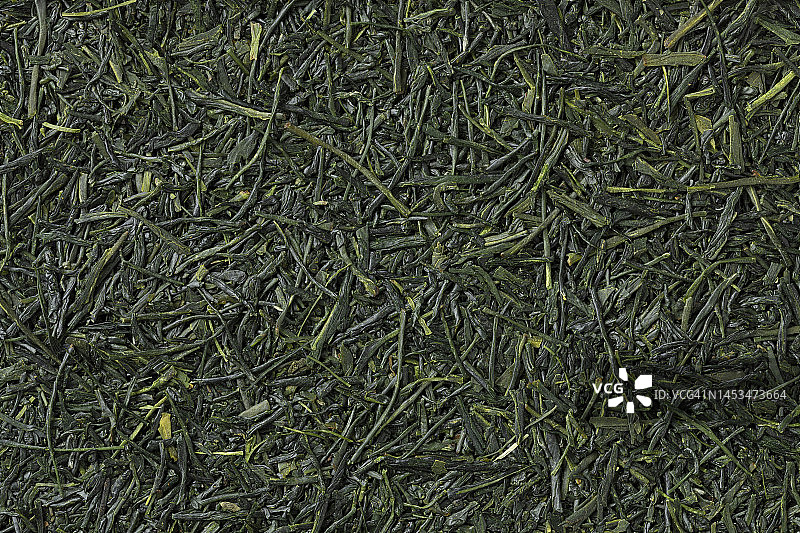 日本玉罗晒干的茶叶封盖饱满图片素材