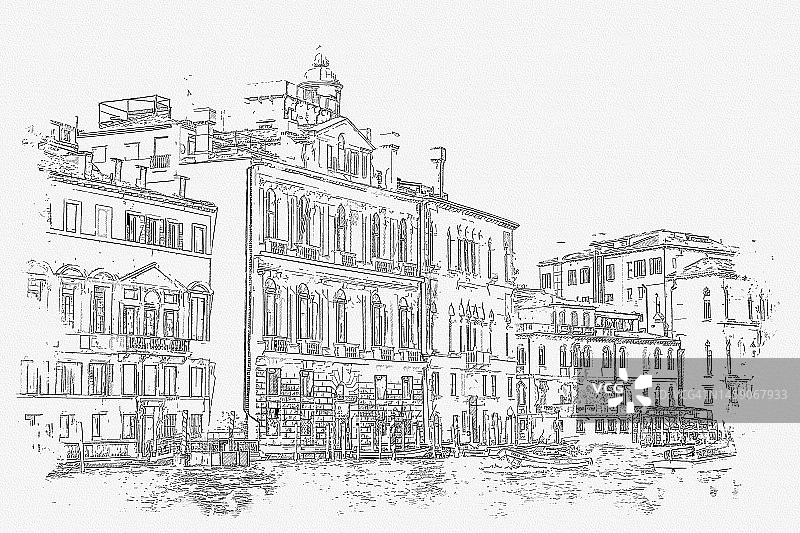 意大利威尼斯街景，意大利威尼斯美丽的地标。图片素材