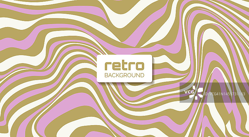 复古复古的70年代风格条纹背景海报波浪线。形状矢量设计图形1970年代复古背景图片素材
