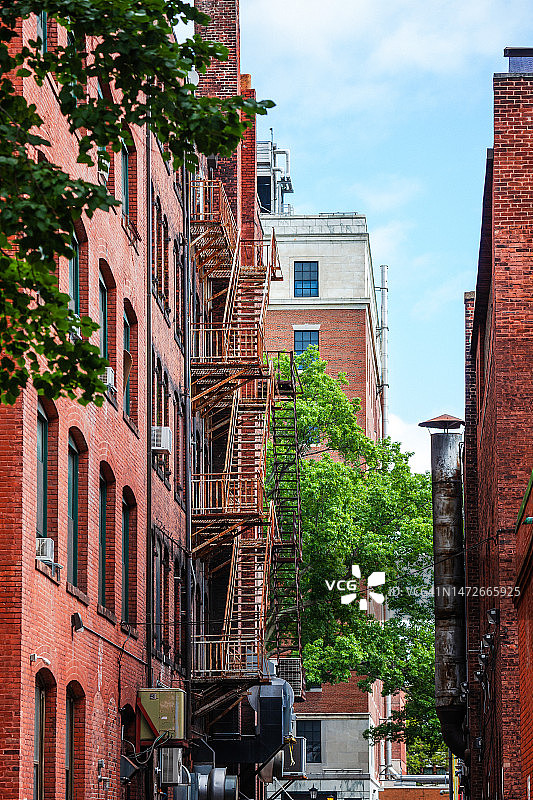 市区小巷——马萨诸塞州斯普林菲尔德图片素材