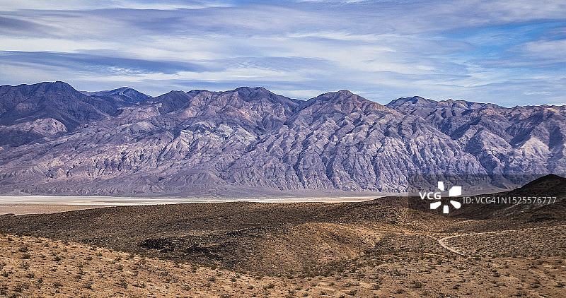天空映衬下的沙漠美景，火炉管井，加利福尼亚，美国图片素材