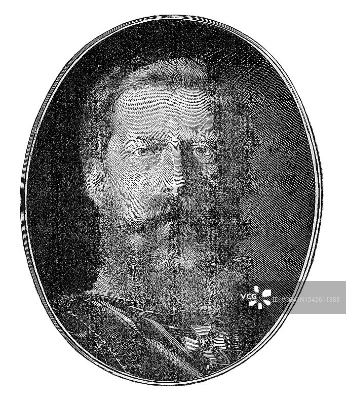 王储腓特烈三世，德国皇帝和普鲁士国王的肖像图片素材