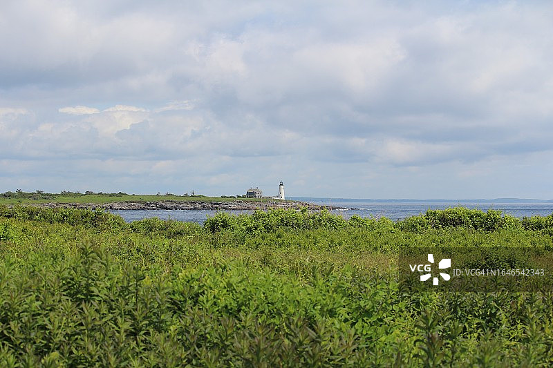 伍德岛灯塔。东点奥杜邦保护区。图片素材