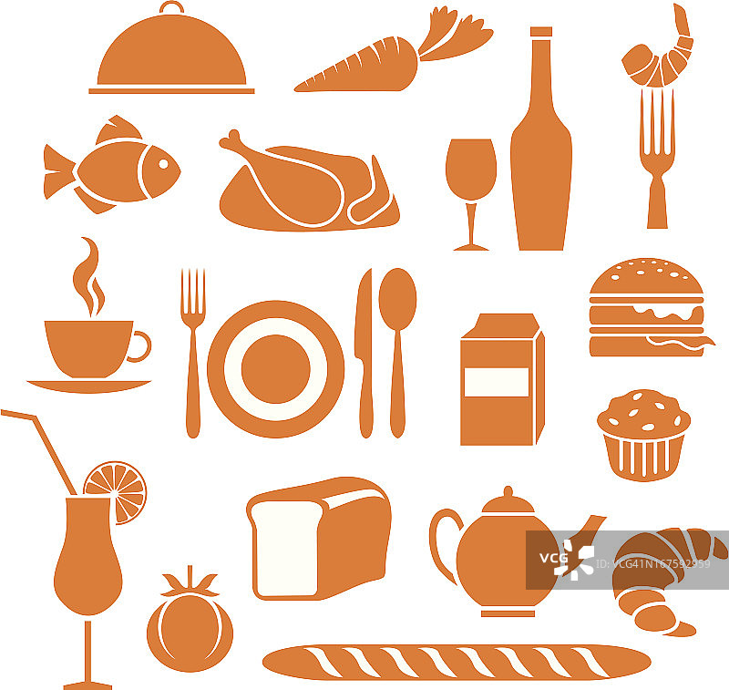 橙色食物图标图片素材