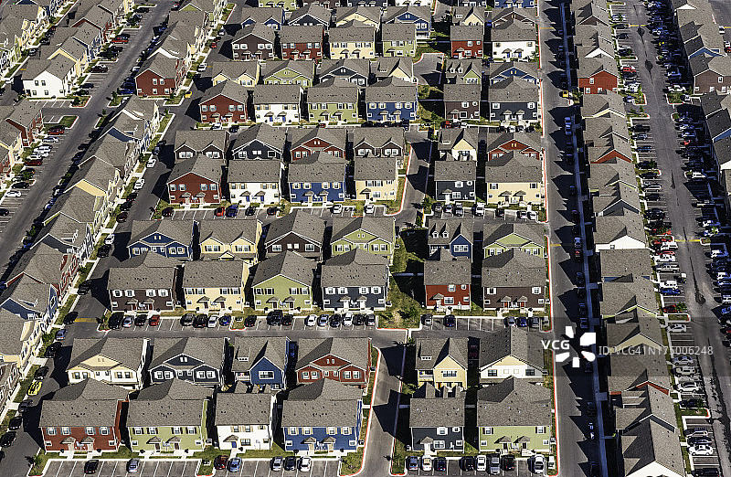 新住宅郊区发展，圣马科斯，德克萨斯州-鸟瞰图图片素材