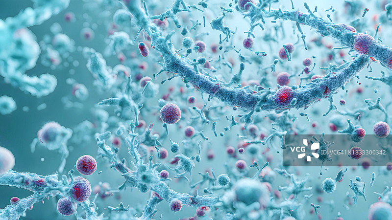 微观蓝色细菌背景图片素材
