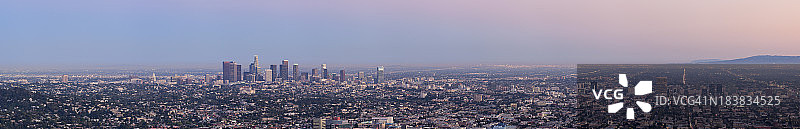 黄昏时的洛杉矶鸟瞰图图片素材