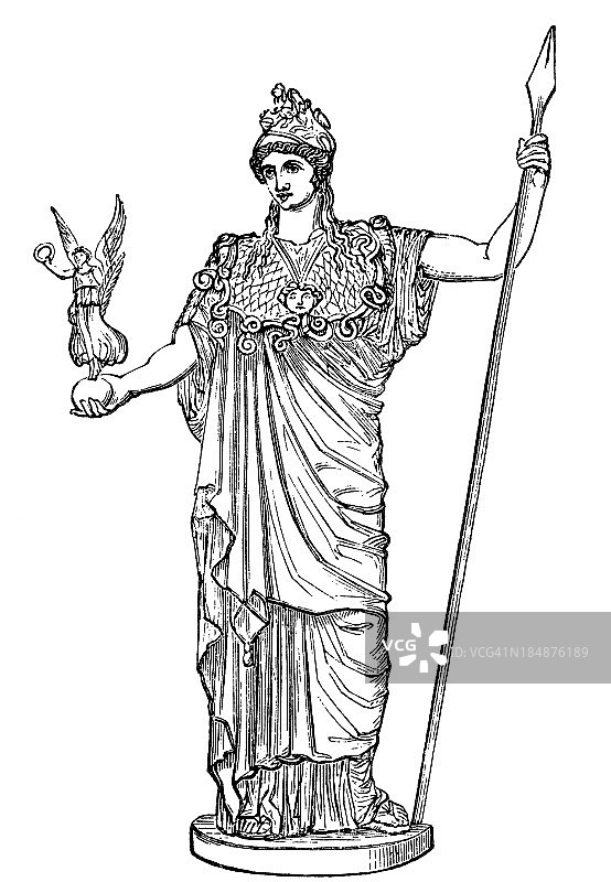雅典娜/密涅瓦，希腊罗马女神图片素材