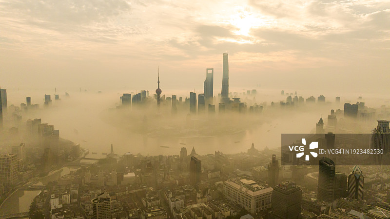 中国上海城市建筑航拍图图片素材