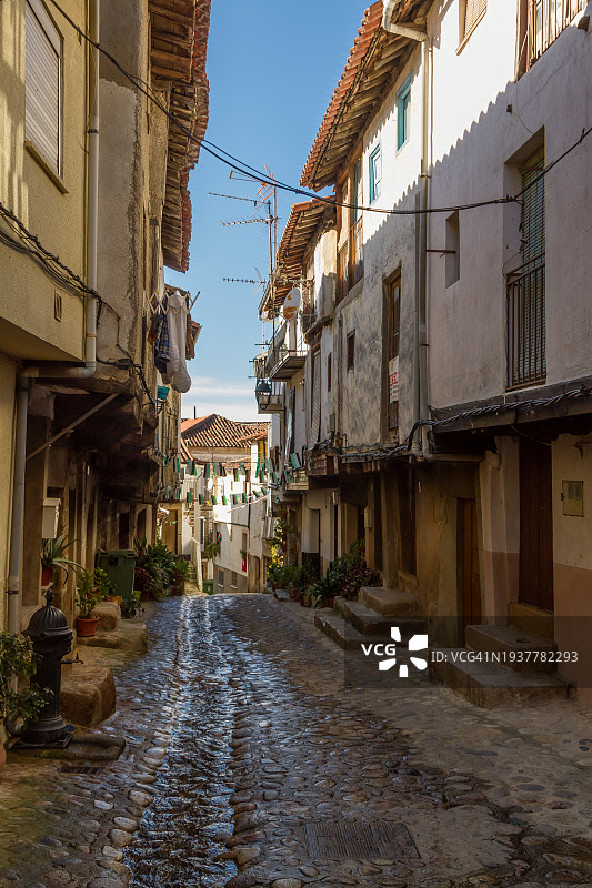 圣的一条街道Martín de Trevejo (Cáceres)图片素材