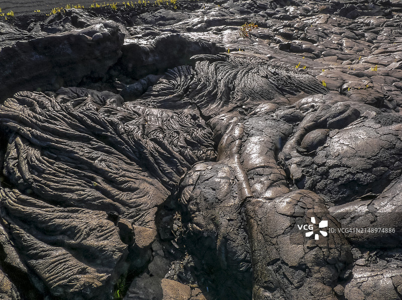 基拉韦厄火山。熔岩床文摘。图片素材