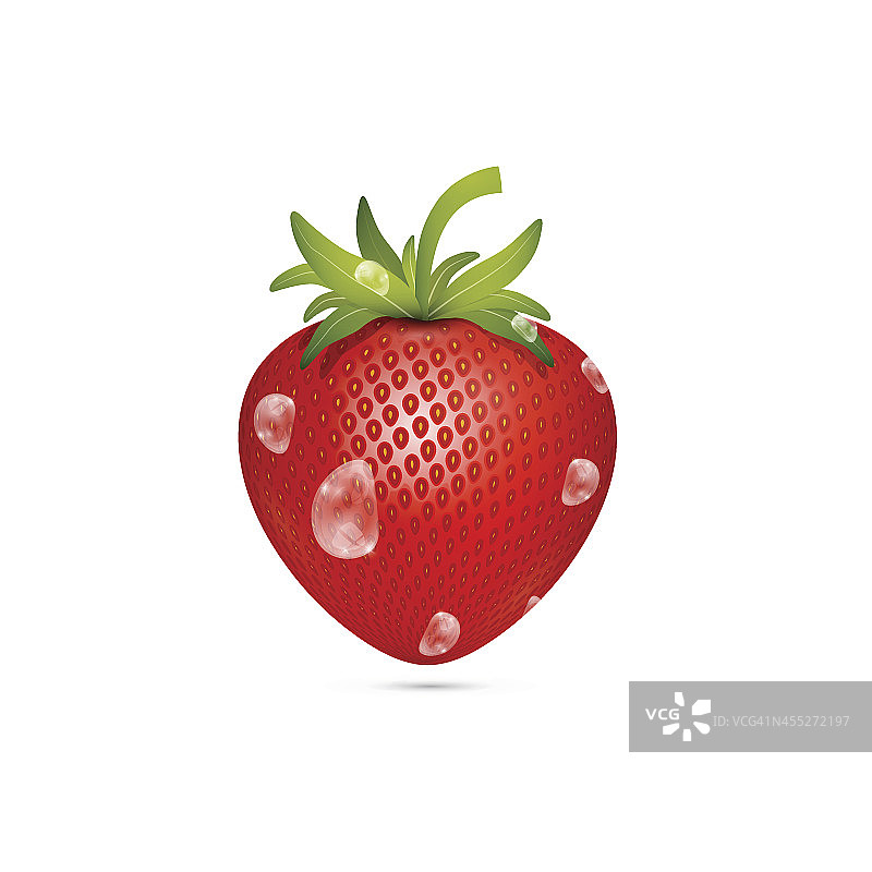 新鲜草莓滴水图片素材