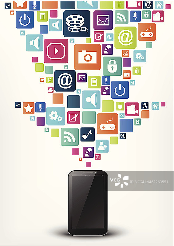 智能手机与箭头社交媒体图标图片素材