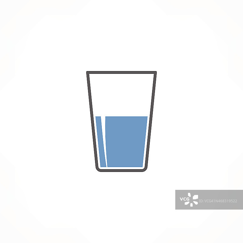 黑色，蓝色和白色的饮料图标上的白色背景图片素材