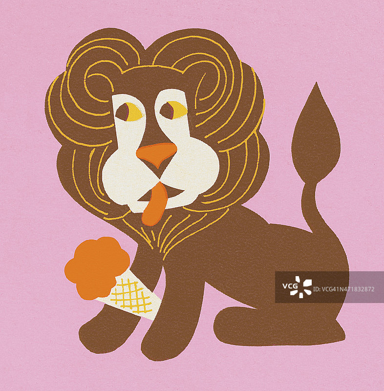 狮子蛋筒冰淇淋图片素材
